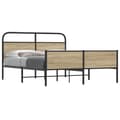 Miniatyrbilde 2 av 10: vidaXL Sengeramme i metall uten madrass røkt eik 160x200 cm