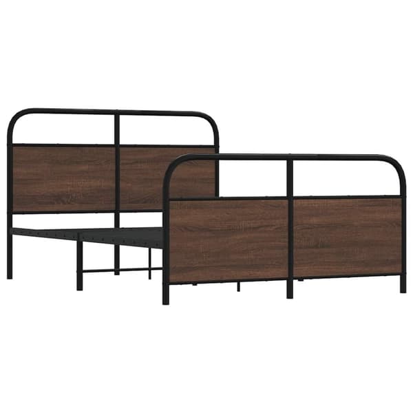 vidaXL Sengeramme i metall uten madrass brun eik 140x190 cm