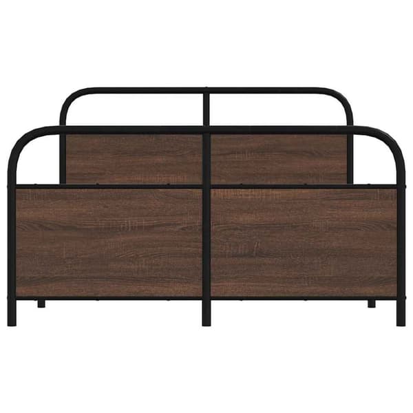 vidaXL Sengeramme i metall uten madrass brun eik 140x190 cm
