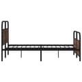 Miniatyrbilde 6 av 9: vidaXL Sengeramme i metall uten madrass brun eik 140x190 cm