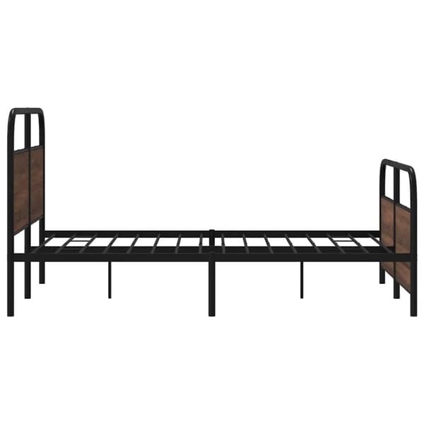 vidaXL Sengeramme i metall uten madrass brun eik 140x190 cm