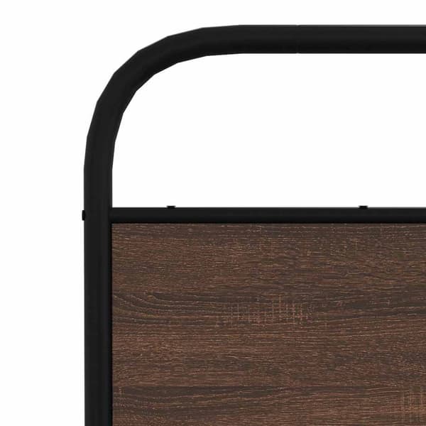 vidaXL Sengeramme i metall uten madrass brun eik 140x190 cm