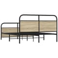 Miniatyrbilde 6 av 8: vidaXL Sengeramme i metall uten madrass sonoma eik 160x200 cm