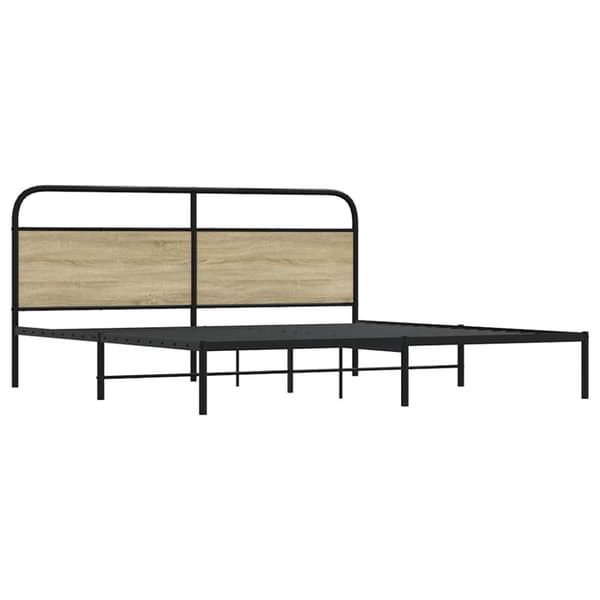 vidaXL Sengeramme i metall uten madrass sonoma eik 200x200 cm