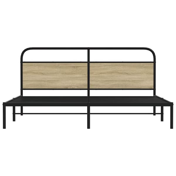 vidaXL Sengeramme i metall uten madrass sonoma eik 200x200 cm