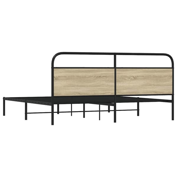 vidaXL Sengeramme i metall uten madrass sonoma eik 200x200 cm