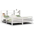 Miniatyrbillede 3 af 11: vidaXL sengeramme uden madras 180x200 cm massivt fyrretræ hvid