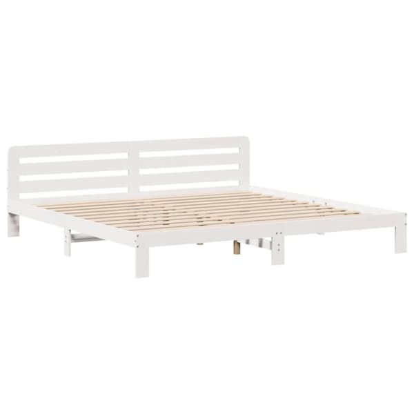 vidaXL sengeramme uden madras 180x200 cm massivt fyrretræ hvid