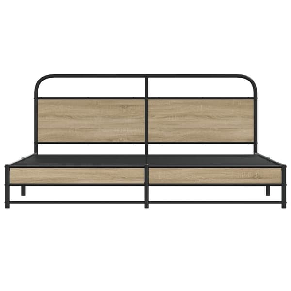 vidaXL sengeramme uden madras 183x213 cm metal røget egetræsfarve