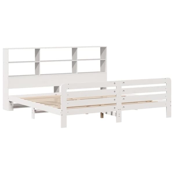vidaXL sengeramme uden madras 200x200 cm massivt fyrretræ hvid