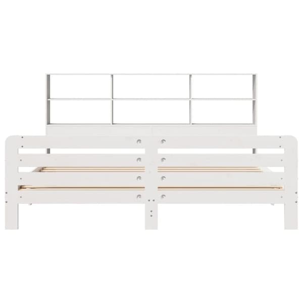 vidaXL sengeramme uden madras 200x200 cm massivt fyrretræ hvid