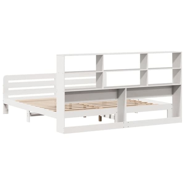 vidaXL sengeramme uden madras 200x200 cm massivt fyrretræ hvid