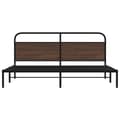 Miniatyrbilde 6 av 10: vidaXL Sengeramme i metall uten madrass brun eik 180x200 cm