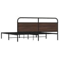 Miniatyrbilde 8 av 10: vidaXL Sengeramme i metall uten madrass brun eik 180x200 cm