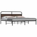 Miniatyrbilde 2 av 10: vidaXL Sengeramme i metall uten madrass brun eik 180x200 cm