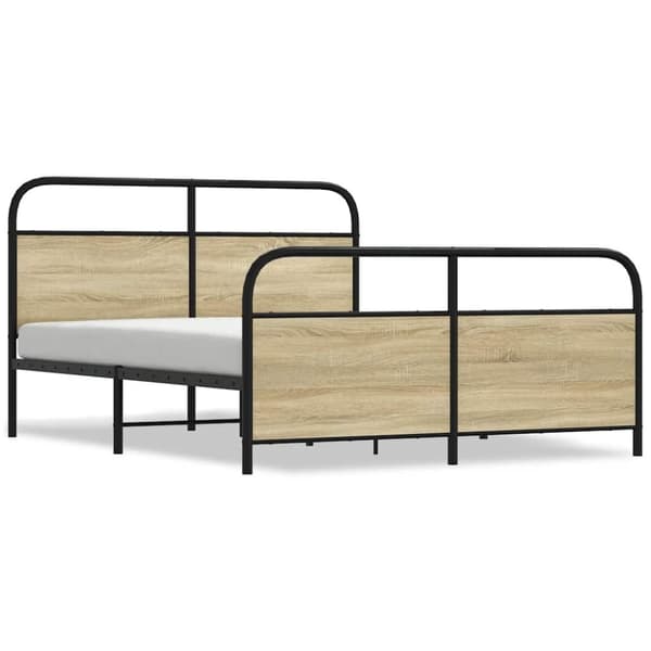 vidaXL Sengeramme i metall uten madrass sonoma eik 150x200 cm