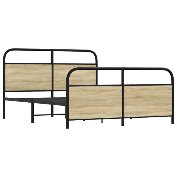 vidaXL Sengeramme i metall uten madrass sonoma eik 150x200 cm