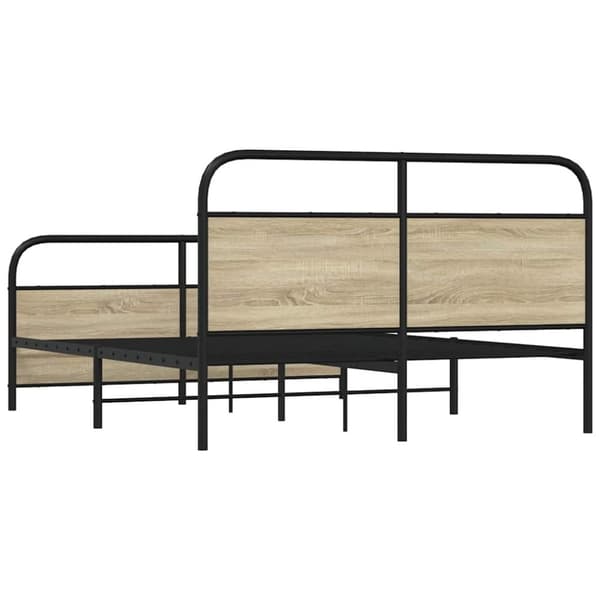 vidaXL Sengeramme i metall uten madrass sonoma eik 150x200 cm