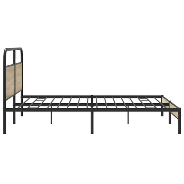 vidaXL sengeramme uden madras 180x200 cm metal røget egetræsfarve