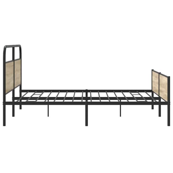 vidaXL Sengeramme i metall uten madrass røkt eik 183x213 cm