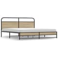 Miniatyrbillede 2 af 9: vidaXL sengeramme uden madras 193x203 cm metal røget egetræsfarve