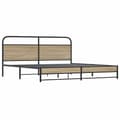 Miniatyrbillede 3 af 9: vidaXL sengeramme uden madras 193x203 cm metal røget egetræsfarve