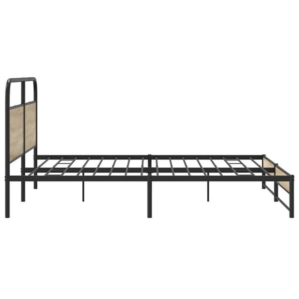 vidaXL sengeramme uden madras 193x203 cm metal røget egetræsfarve