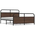 Miniatyrbilde 2 av 9: vidaXL Sengeramme i metall uten madrass brun eik 150x200 cm
