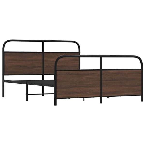 vidaXL Sengeramme i metall uten madrass brun eik 150x200 cm