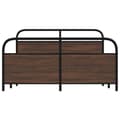 Miniatyrbilde 5 av 9: vidaXL Sengeramme i metall uten madrass brun eik 150x200 cm