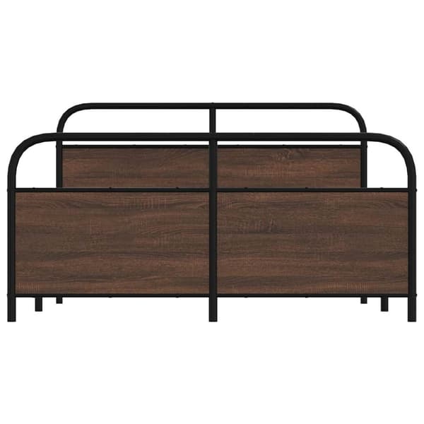 vidaXL Sengeramme i metall uten madrass brun eik 150x200 cm