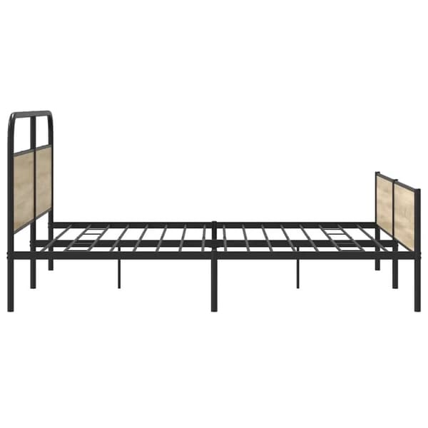 vidaXL Metallinen sängynrunko savutammi 150x200 cm