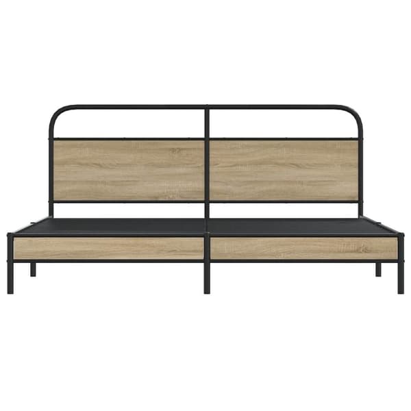vidaXL sengeramme uden madras 200x200 cm metal røget egetræsfarve