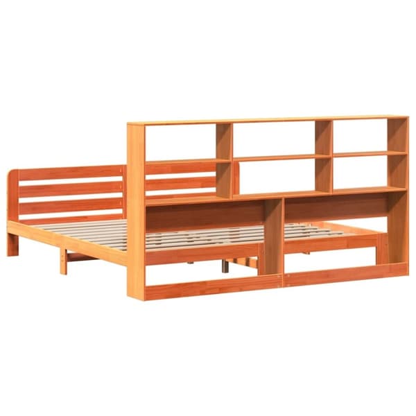 vidaXL Sängynrunko ilman patjaa vahanruskea 180x200 cm täysi mänty