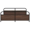 Miniatyrbilde 5 av 9: vidaXL Sengeramme i metall uten madrass brun eik 183x213 cm