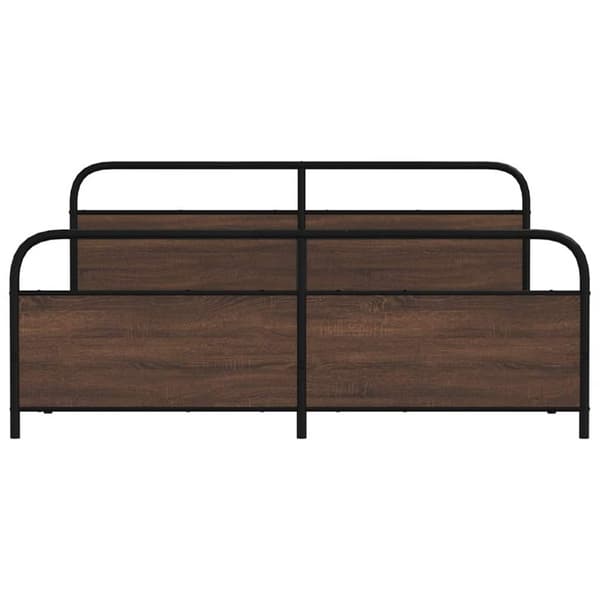 vidaXL Sengeramme i metall uten madrass brun eik 183x213 cm