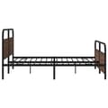 Miniatyrbilde 6 av 9: vidaXL Sengeramme i metall uten madrass brun eik 183x213 cm
