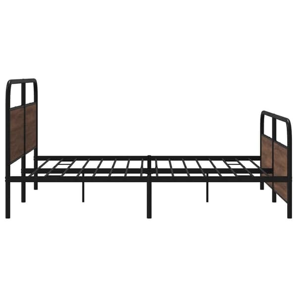 vidaXL Sengeramme i metall uten madrass brun eik 183x213 cm