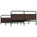 Miniatyrbilde 7 av 9: vidaXL Sengeramme i metall uten madrass brun eik 183x213 cm