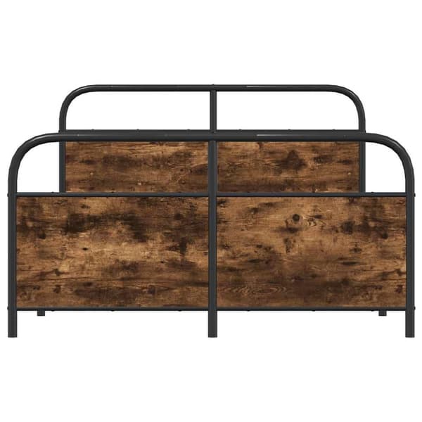 vidaXL Sengeramme i metall uten madrass røkt eik 137x190 cm