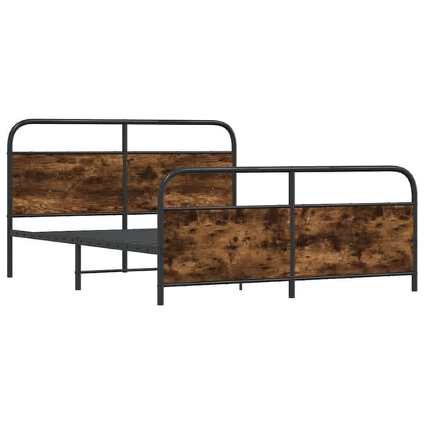 vidaXL Metallinen sängynrunko savutammi 183x213 cm