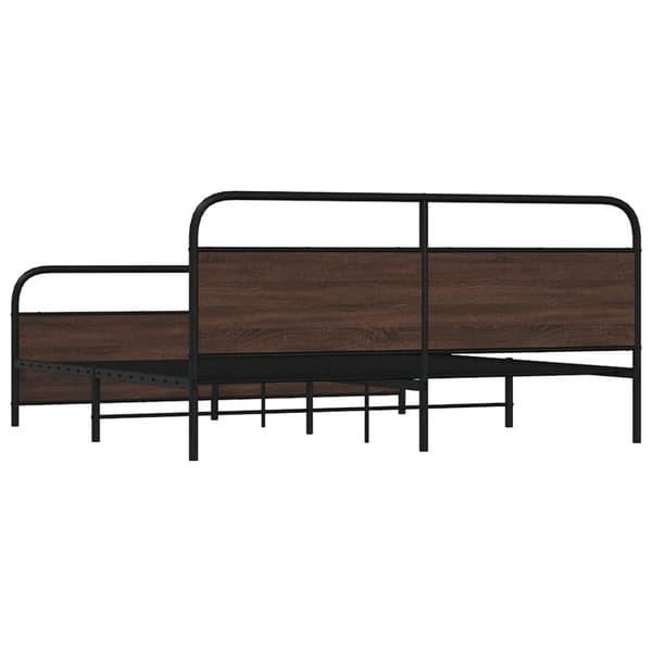 vidaXL Metallinen sängynrunko ruskea tammi 183x213 cm