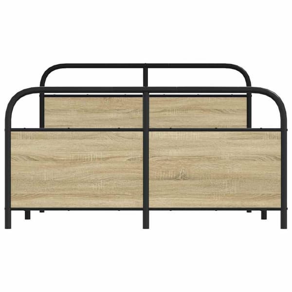 vidaXL Metallinen sängynrunko ilman patjaa Sonoma-tammi 140x190 cm