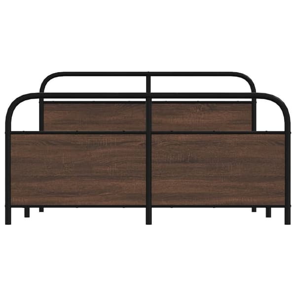 vidaXL sengeramme uden madras 160x200 cm metal brun egetræsfarve