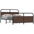 Miniatyrbillede 2 af 10: vidaXL sengeramme uden madras 160x200 cm metal brun egetræsfarve