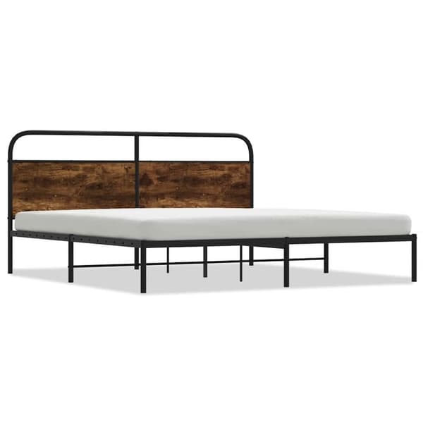 vidaXL sengeramme uden madras 180x200 cm metal røget egetræsfarve