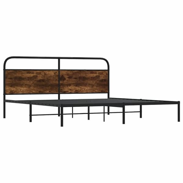 vidaXL sengeramme uden madras 180x200 cm metal røget egetræsfarve