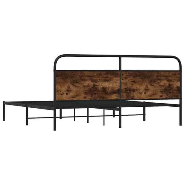 vidaXL sengeramme uden madras 180x200 cm metal røget egetræsfarve