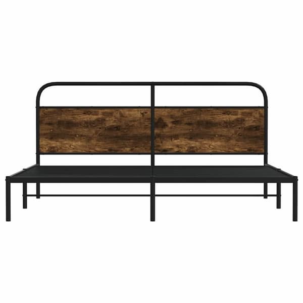 vidaXL sengeramme uden madras 193x203 cm metal røget egetræsfarve