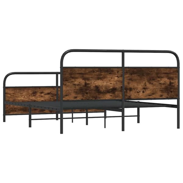vidaXL sengeramme uden madras 193x203 cm metal røget egetræsfarve